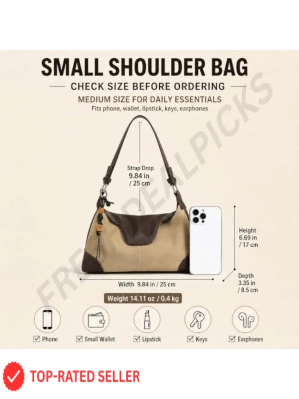 Suede Crescent Crossbody Bag with Tassel Charm, Lightweight Faux Suede Shoulder